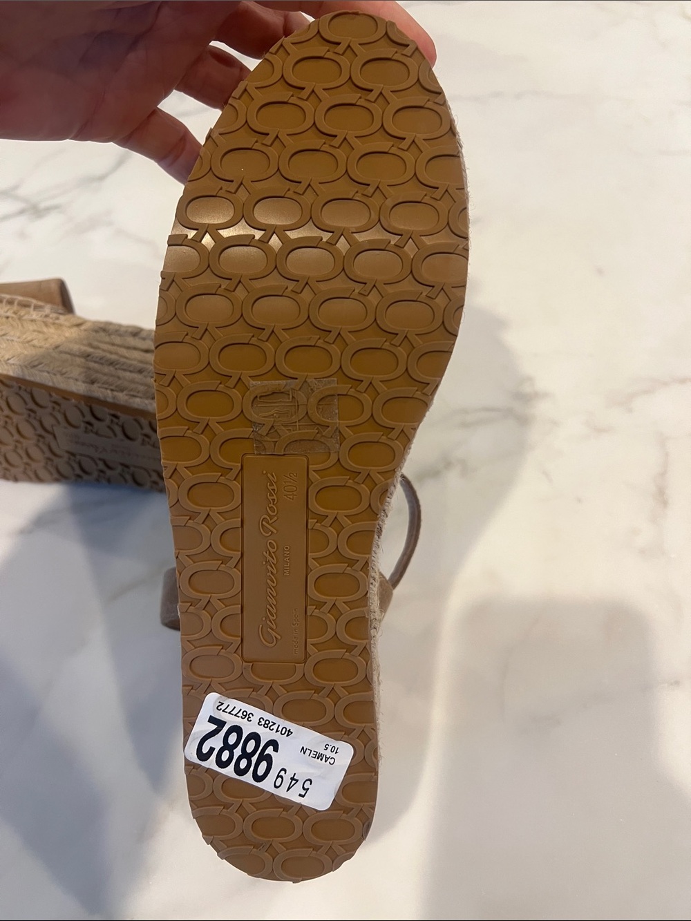 Gianvito Rossi Tan Suede Espadrille Wedge Sandals size 40.5 includes dust bag - Picture 6 of 10